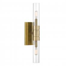  6512-AN-CL - Rohe 20'' High 2-Light Sconce - Aged Brass