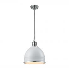  66872/1 - Carolton 1 Light Pendant In Gloss White And Chro