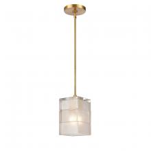  67866/1 - Ice Blocks 6'' Wide 1-Light Mini Pendant - Satin Brass