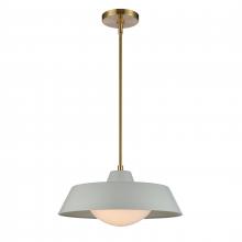  69525/1 - Gilman 16'' Wide 1-Light Pendant - Satin Brass with Powder Blue