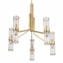  8150-SB-CL - Stripe 31.75'' Wide 10-Light Chandelier - Satin Brass