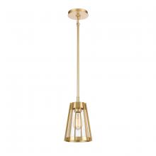  82104/1 - Open Louvers 6.75'' Wide 1-Light Mini Pendant - Champagne Gold