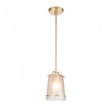  82125/1 - Square To Round 6'' Wide 1-Light Mini Pendant - Champagne Gold