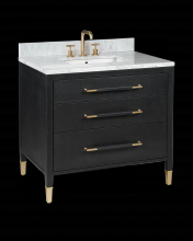  3800-0006 - Verona 36'' Black Linen Vanity