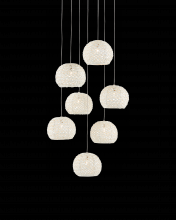  9000-0911 - Piero White 7-Light Round Multi-Drop Pendant