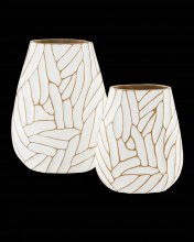  1200-0496 - Anika White Vase Set of 2