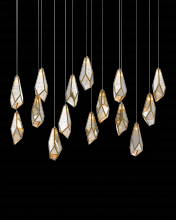  9000-0706 - Glace Mirror 15-Light Linear Multi-Drop Pendant