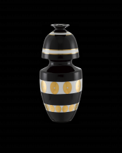  1200-0390 - De Luca Black & Gold Gourd Vas