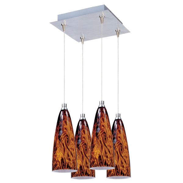 Amber Lava 4-Light RapidJack Pendant and Canopy